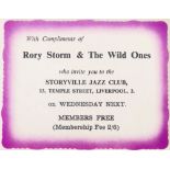 RORY STORM AND THE WILD ONES TICKET.