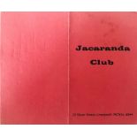 1960 JACARANDA MEMBERSHIP CARD/CALENDAR.