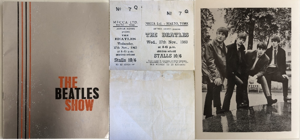 BEATLES UNUSED RIALTO YORK 1963 TICKET & PROGRAMME.