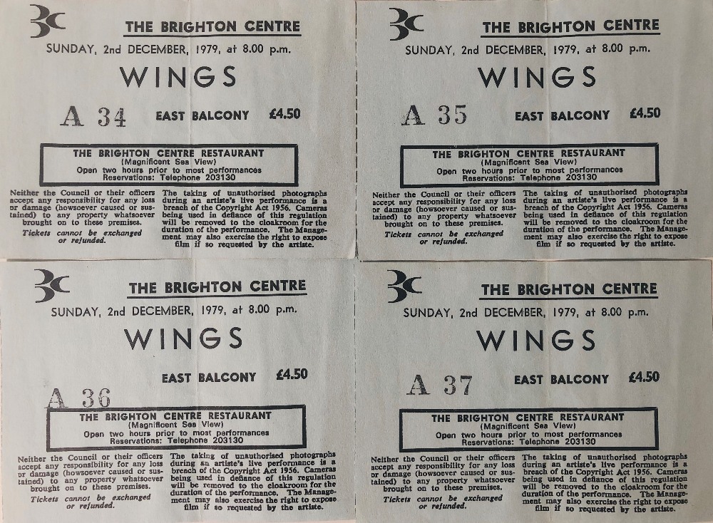 HAMMERSMITH ODEON 1965 TICKETS, BUBBLEGUM CARDS, WINGS TICKETS. - Image 3 of 9