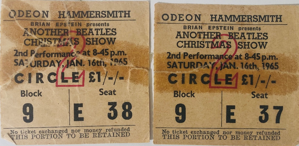 HAMMERSMITH ODEON 1965 TICKETS, BUBBLEGUM CARDS, WINGS TICKETS. - Image 5 of 9