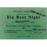 1961 BEATLES BIG BEAT ALEXANDRA TICKET.