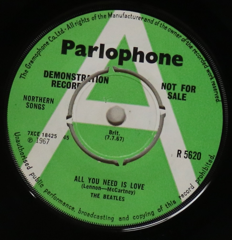 ALL YOU NEED IS LOVE - ORIGINAL UK 7" DEMO (R 5620). - Image 3 of 4