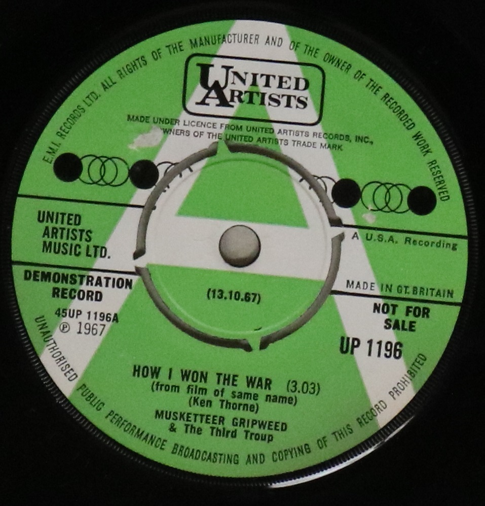 MUSKETEER GRIPWEED & THE THIRD TROUP - HOW I WON THE WAR - ORIGINAL UK 7" DEMO (UP 1196).