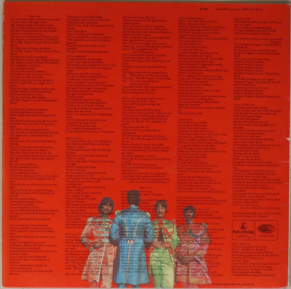 SGT PEPPER'S LONELY HEARTS CLUB BAND LP - ORIGINAL UK MISPRINT PRESSING (PMC 7027 OMITTING A DAY IN - Image 2 of 4