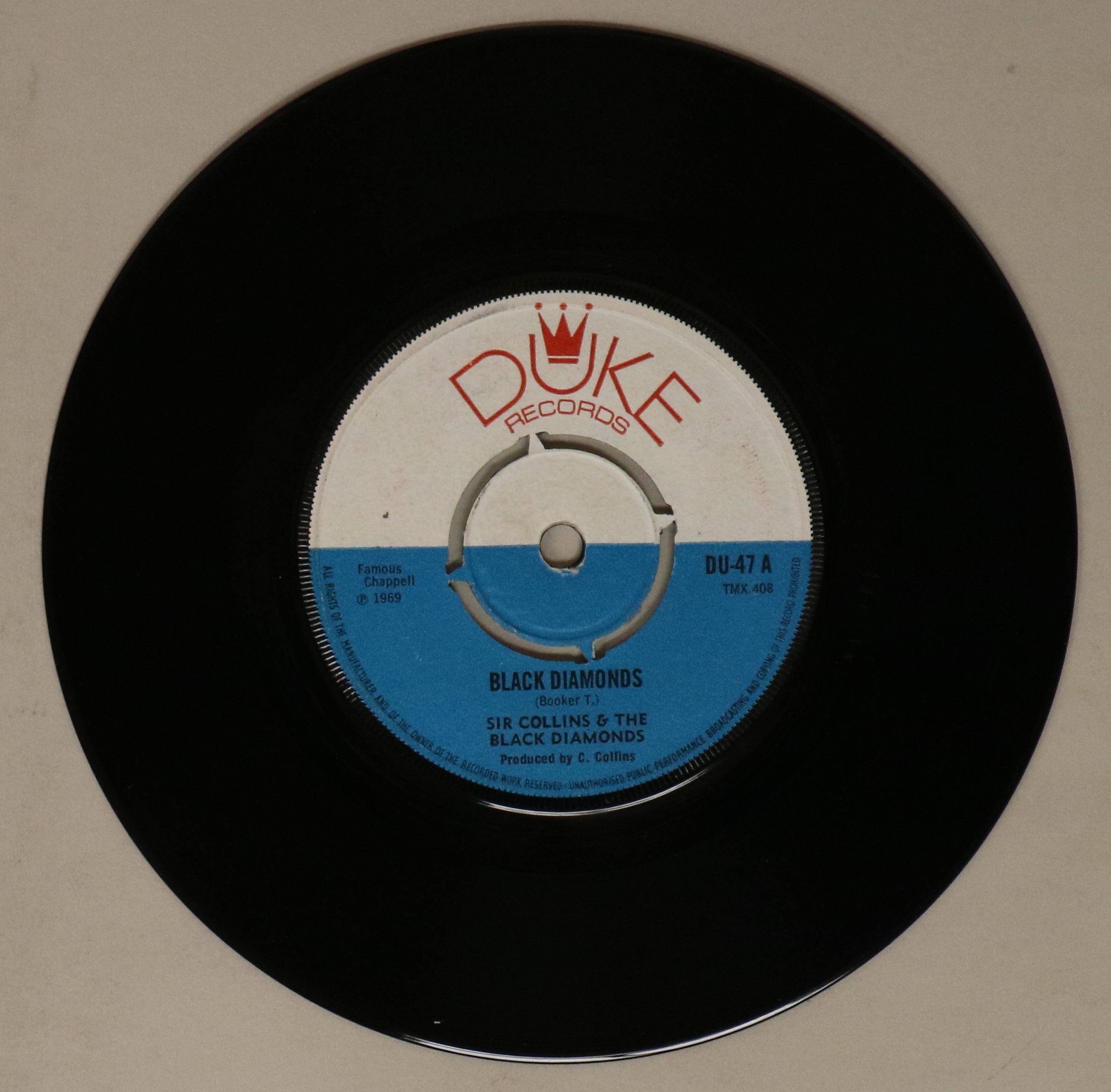 SIR COLLINS & THE BLACK DIAMONDS - BLACK DIAMONDS 7" (DUKE RECORDS - DU-47).