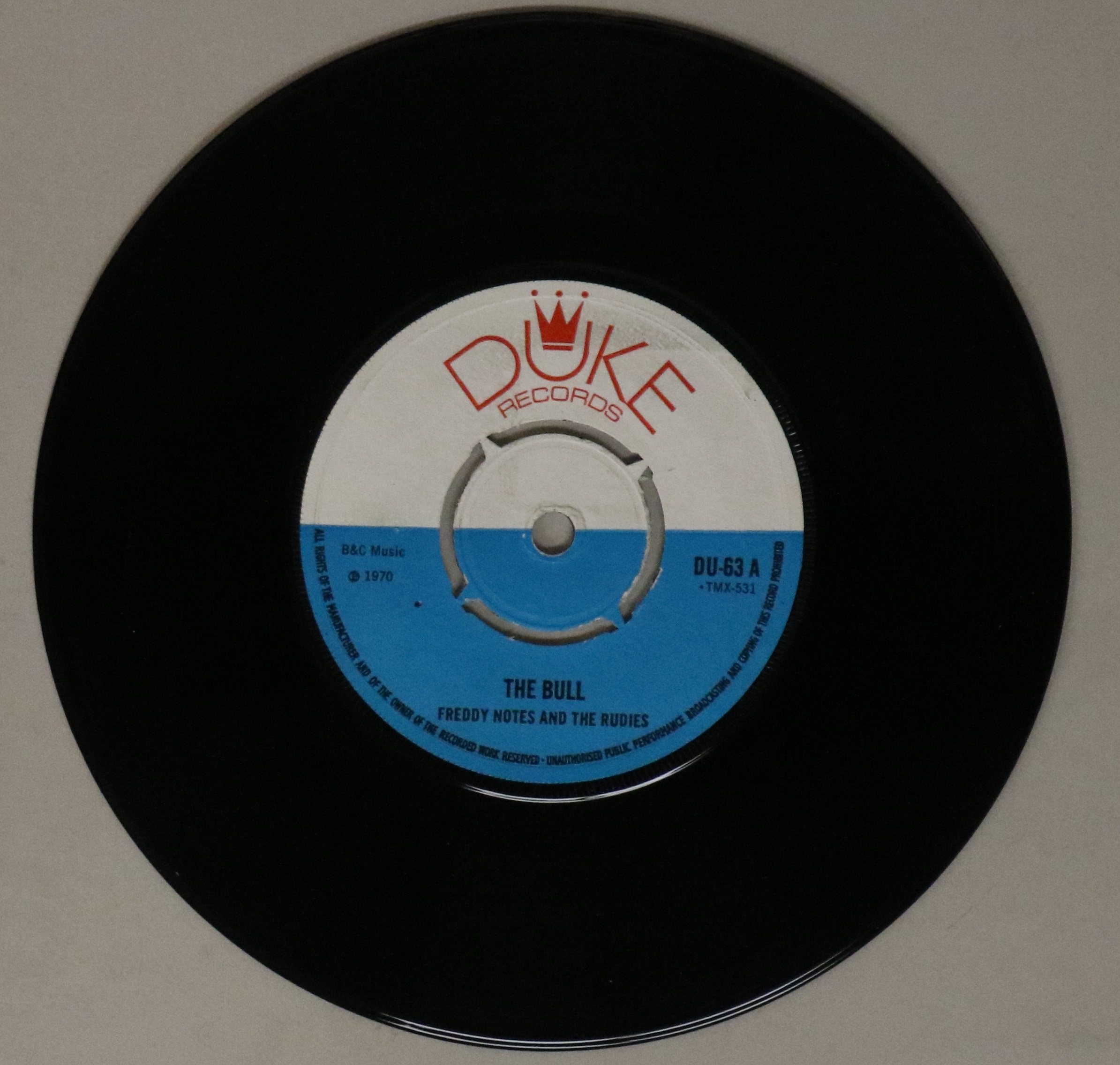 FREDDY NOTES AND THE RUDIES - THE BULL 7" (DUKE RECORDS - DU-63).