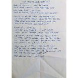 OASIS HANDWRITTEN LYRICS - STOP CRYING YOUR HEART OUT.