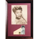 ELLA FITZGERALD FRAME SIGNED.