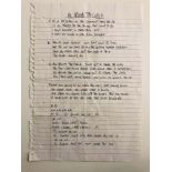 OASIS NOEL GALLAGHER HANDWRITTEN LYRICS - ALL AROUND THE WORLD.