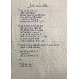 OASIS NOEL GALLAGHER HANDWRITTEN LYRICS - ROCK N ROLL STAR.