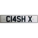 CLASH NUMBER PLATE. A UK license plate to read 'CL4SH X' with full retention documentation.