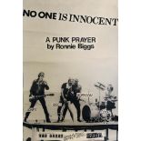 SEX PISTOLS NO ONE IS INNOCENT POSTER. An original poster for 'No One Is Innocent', card backed.