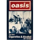 OASIS CIGARETTES AND ALCOHOL PROMOTIONAL POSTER.