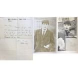 THE BEATLES - FREDA KELLY HANDWRITTEN LETTER.