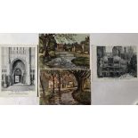 EARLY POSTCARDS/FRANK E BERESFORD/KP JOHNSON. Four postcards, each signed.