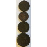 CARTWHEEL PENNIES - three coins to include a 1797 two pence (VF - few small bumps at edges),