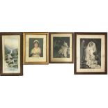 FRAMED PRINTS. Four framed prints, most to show foxing and some damage to frames.