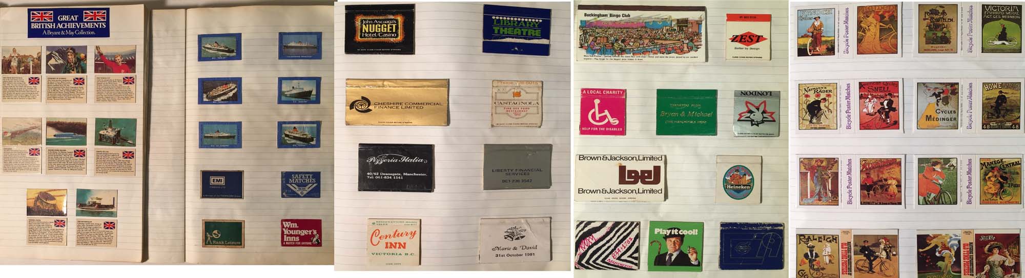 VINTAGE MATCHBOOK COLLECTION. Two scrapbooks containing 350+ matchbook covers.