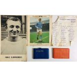 MANCHESTER CITY. Collection of autographs, mostly from Manchester City stars circa 1970.