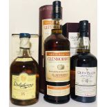 SINGLE MALT WHISKY - GLENMORANGIE SHERRY WOOD, GLEN ELGIN & DALWHINNIE.