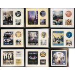 OASIS. Nine framed displays, typically to feature an Oasis CD with artwork and a promotional item.