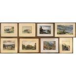LANDSCAPE/WATERCOLOURS. Eight framed watercolour paintings depicting rural scenes/landscapes.
