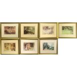 W RUSSELL FLINT. Seven framed prints of works by William Russell Flint, all to measure 22.5x18.5".