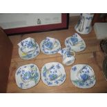 Vintage floral decorated Stafford Bone China tea set : Shape pattern