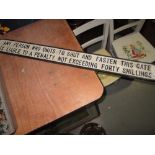 Cast iron sign : Any Person Liable