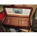 Vintage wooden advertising tailors work box Abel Morrall