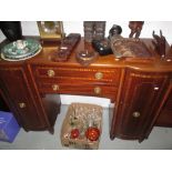 Edwardian inlaid shaped front mahogany sideboard