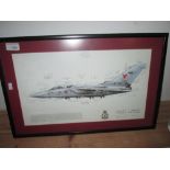 Military aviation print : ZE 809 EZ Tornado F3 fighter jet signed by crew