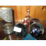 Caithness and other paperweights, Isle of Wight scent bottle etc.