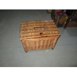 Vintage wicker fishing basket