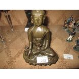 Bronzed metal seated Buddha ornament