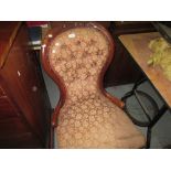 Victorian spoon shape button back nursing chair