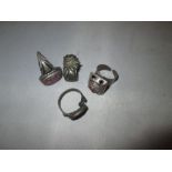 4 x scarf rings