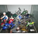 Die cast toy cards : shelf of motorcycles