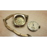 Vintage ladies wristwatch with 9 ct gold case