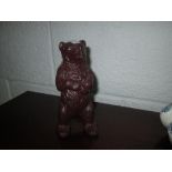 Antique style cast metal bear money box