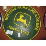 Cast iron advertising sign : John Deere Tractors