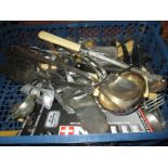 Box of assorted silver plated cutlery