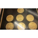 Coins : Collection of 6 x South Africa 5 Shillings mounted as a display