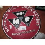 Cast iron advertising sign : Massey Ferguson Tractors