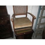 Leather top bookcase & vintage cane back chair