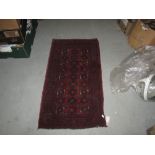 Antique rug : small Belouche with geometric decoration 98 cms x 55 cms