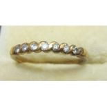 Unmarked but test 14 ct gold ring set with diamonds size 61,