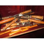 Collection of antique and vintage chisels