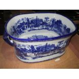 Antique style blue and white footbath